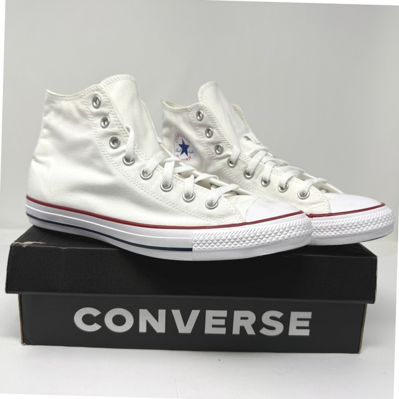 Converse All Star Hi Optical White Canvas Sneakers Mens Size 8.5 Shoes NEW - Picture 1 of 9